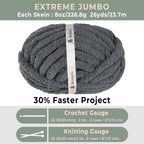 MelloBello Chunky Yarn Charcoal Grey