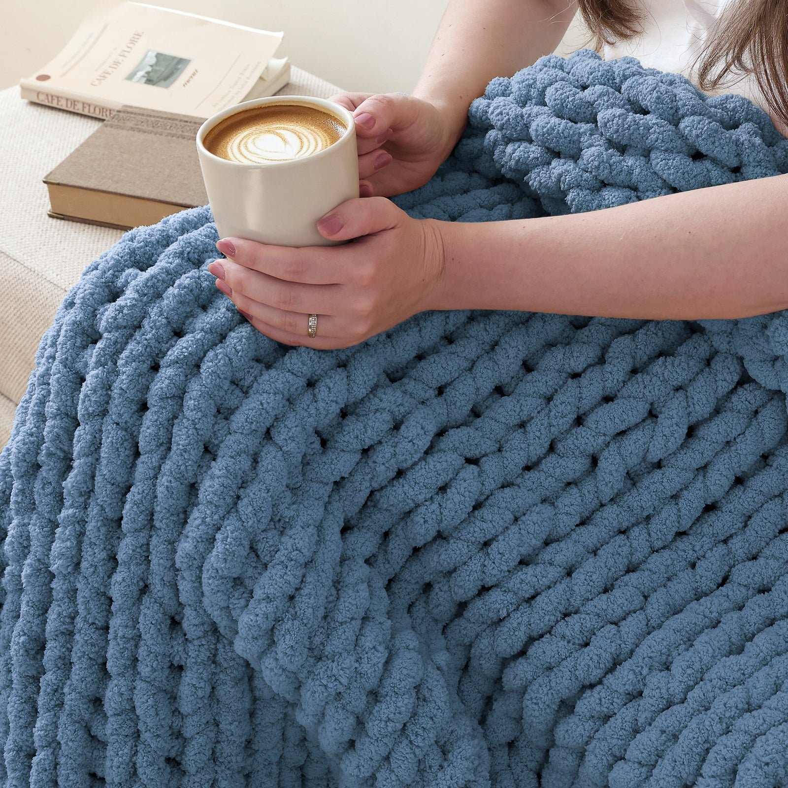 MelloBello Chunky Yarn Country Blue