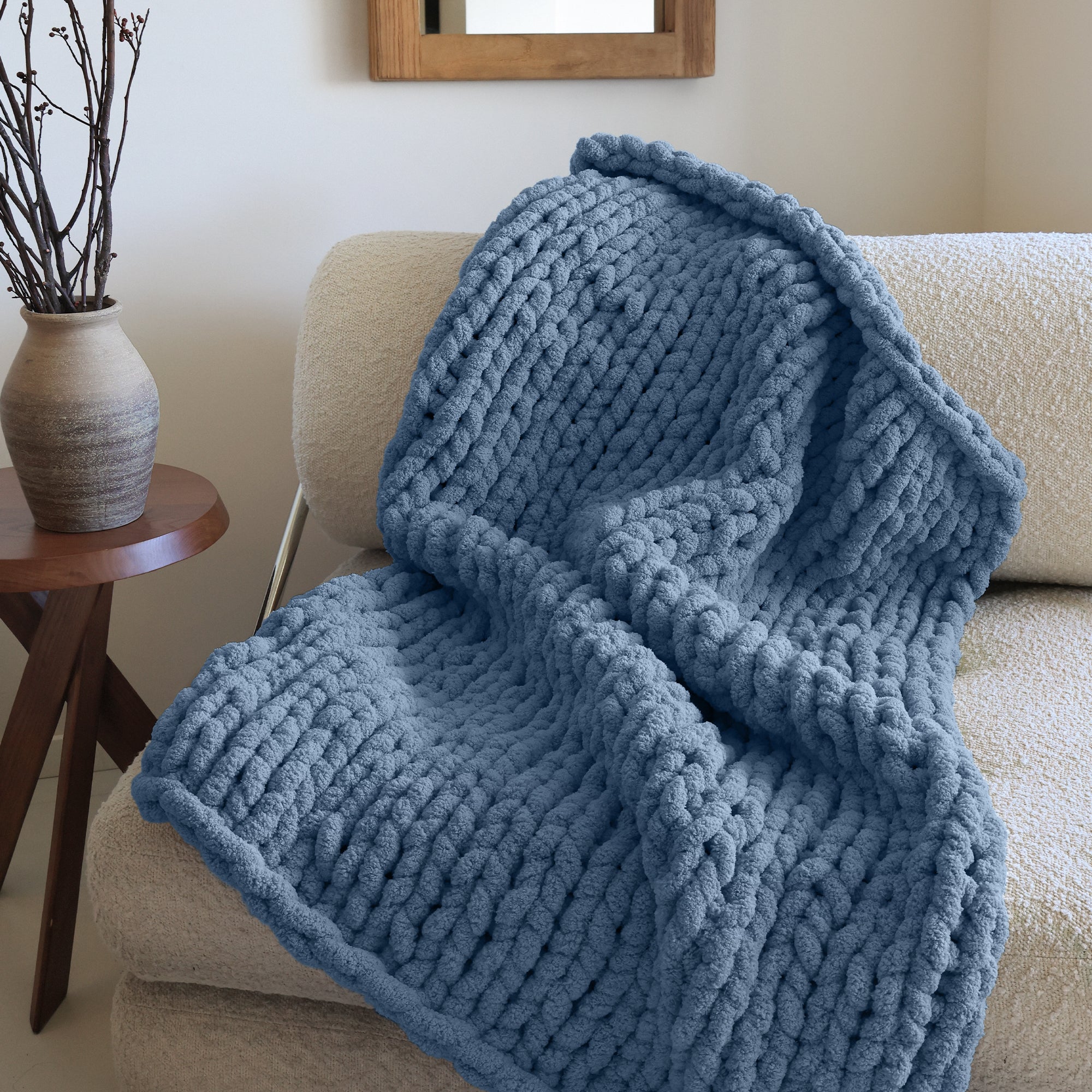 MelloBello Chunky Yarn Country Blue