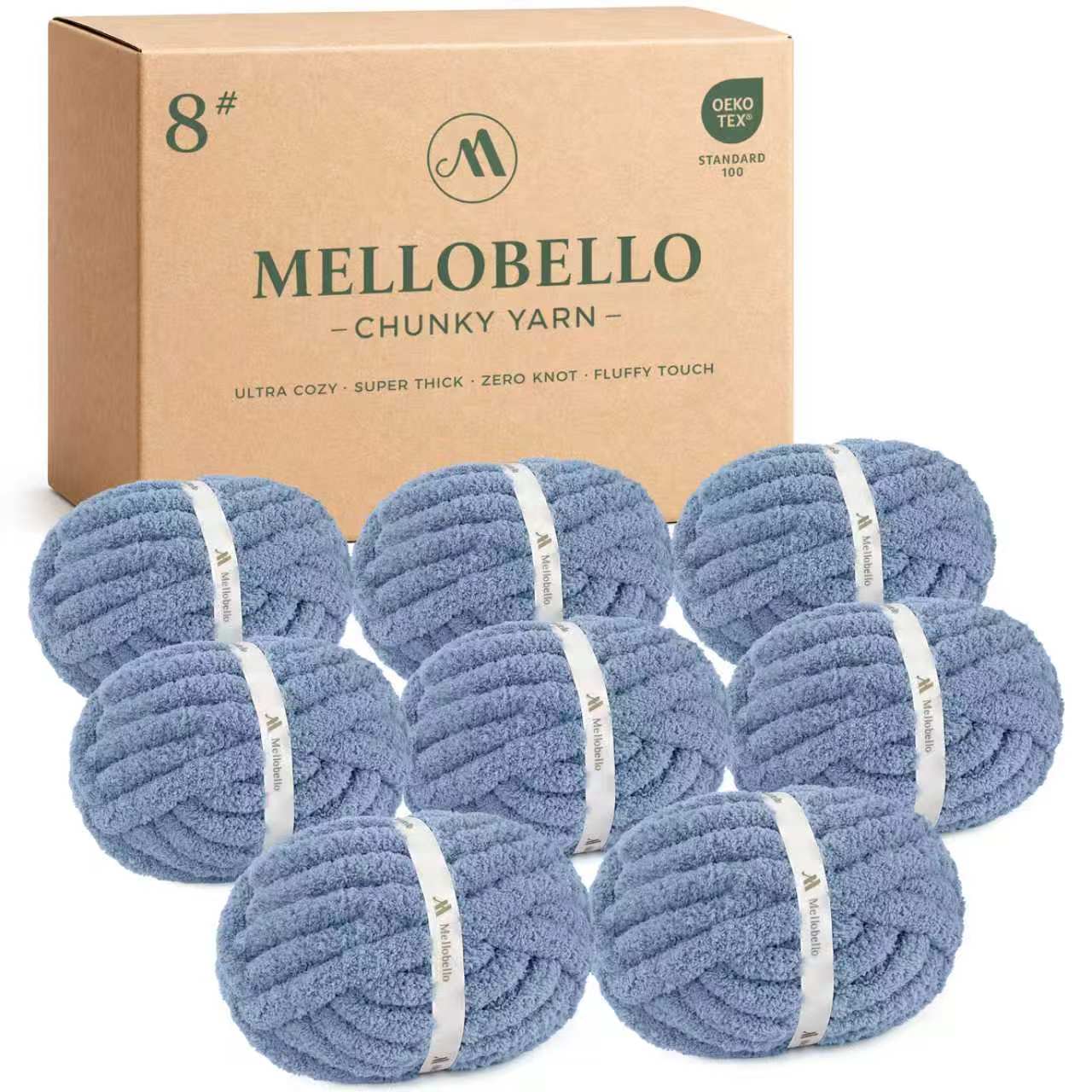 MelloBello Chunky Yarn Country Blue