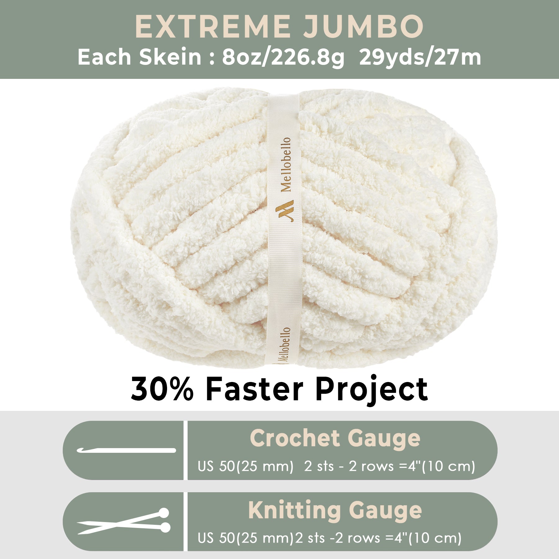 Jumbo Chenille Chunky Yarn for Crocheting - Super Bulky Fluffy Chunky Yarn for Hand Knitting - Extra Thick Soft Blanket Big Yarn 8 Jumbo Pack (27yds,8 oz Each Skein)