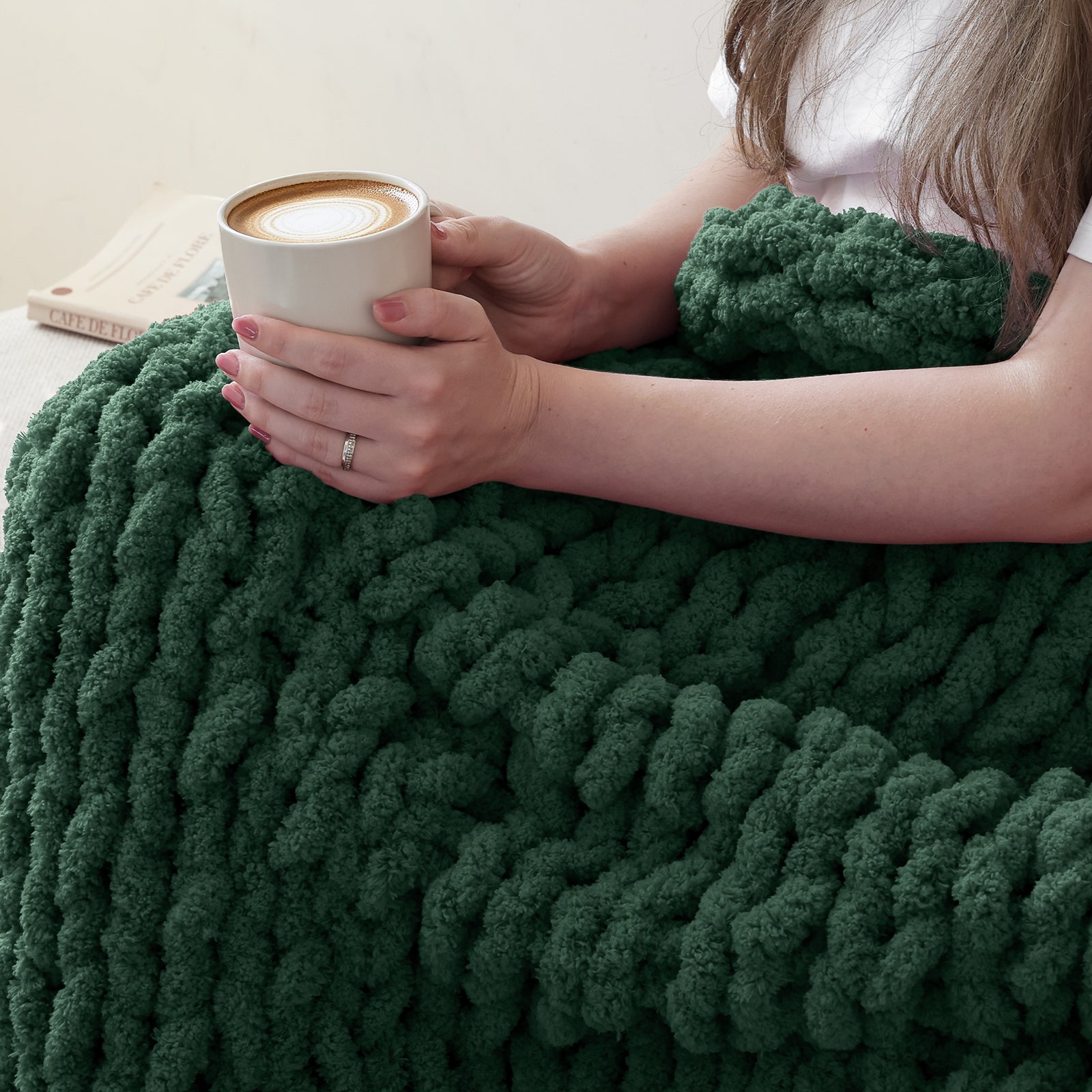 Jumbo Chenille Chunky Yarn for Crocheting - Super Bulky Fluffy Chunky Yarn for Hand Knitting - Extra Thick Soft Blanket Big Yarn 8 Jumbo Pack (27yds,8 oz Each Skein)