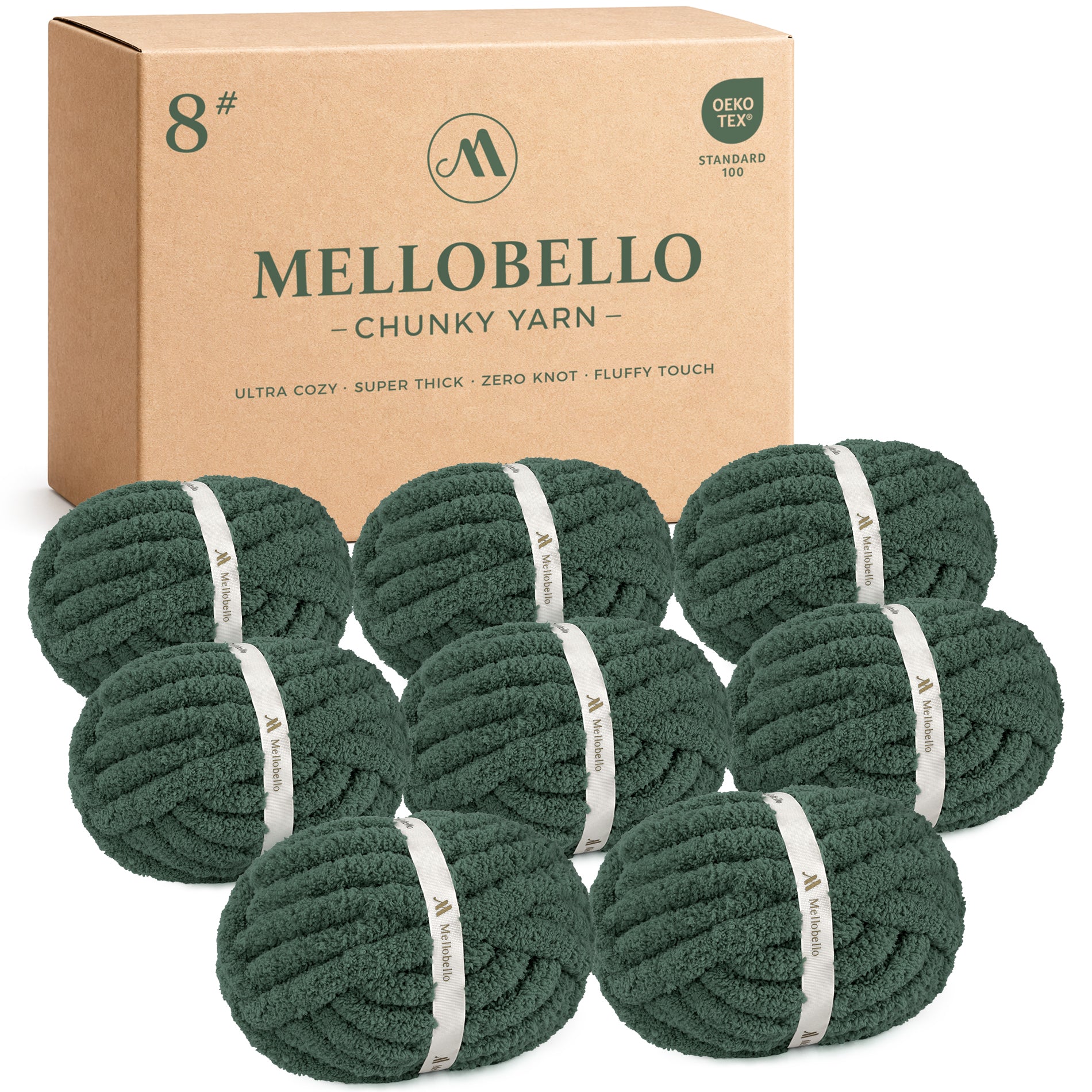 MelloBello Chunky Yarn Dark Green