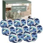 MelloBello Chunky Yarn Dark Blue&Blue&White