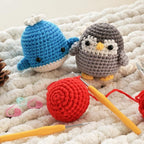 Crochet Kit for Beginners Adults - 4 Styles Beginner Knitting Crochet Animal Kit with Easy Yarn - Learn to Crocheting Amigurumi Starter Set - Knit Patterns Supplies Crafts Hobbies Gifts for Women