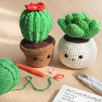 Crochet Kit for Beginners - 6 Styles Plant Crochet Kit with Step-by-Step Video Tutorials - Easy to Learn Beginner Crochet Kit for Adults - Amigurumi Knitting Arts and Crafts Hobbies Gifts for Women