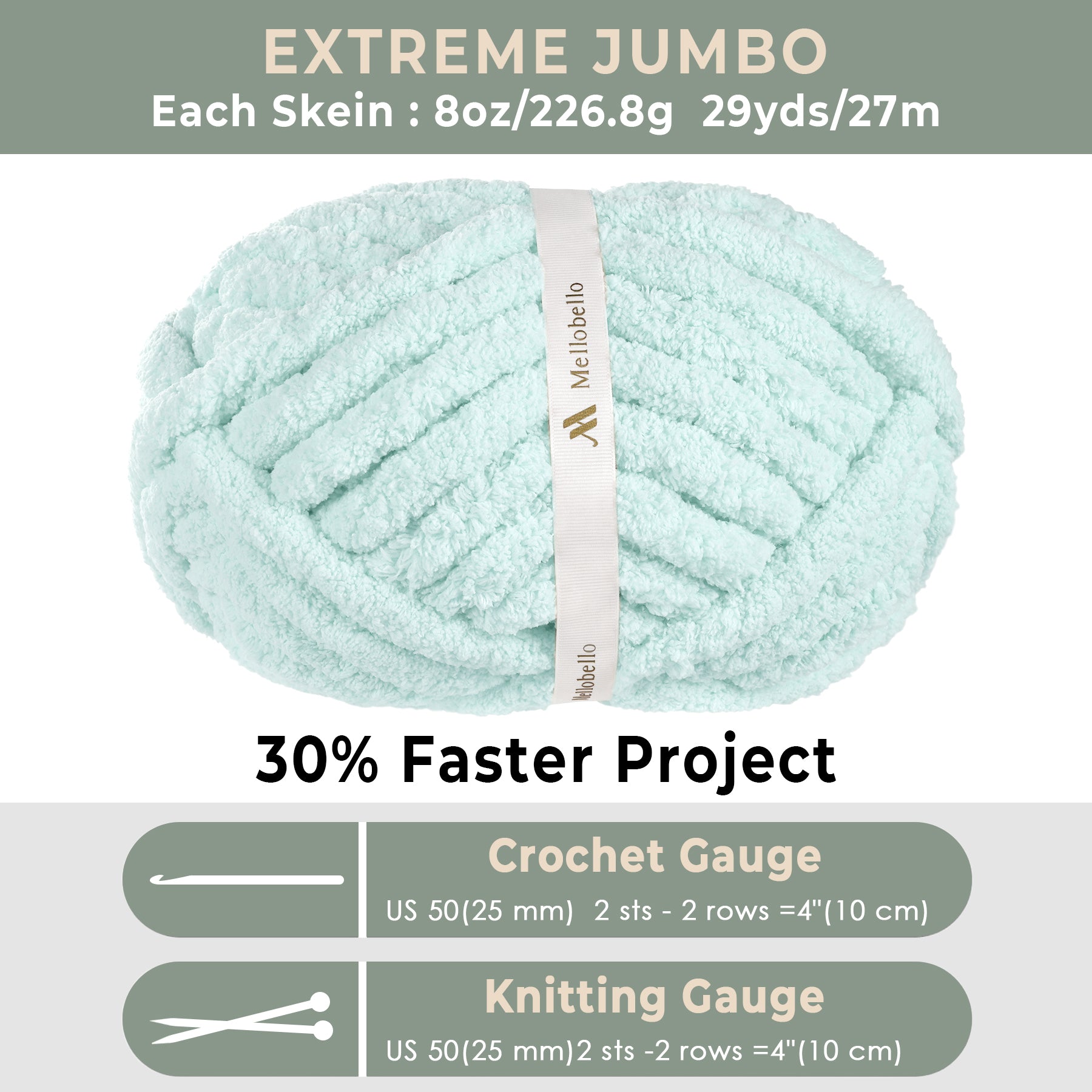 MelloBello Chunky Yarn Light Blue