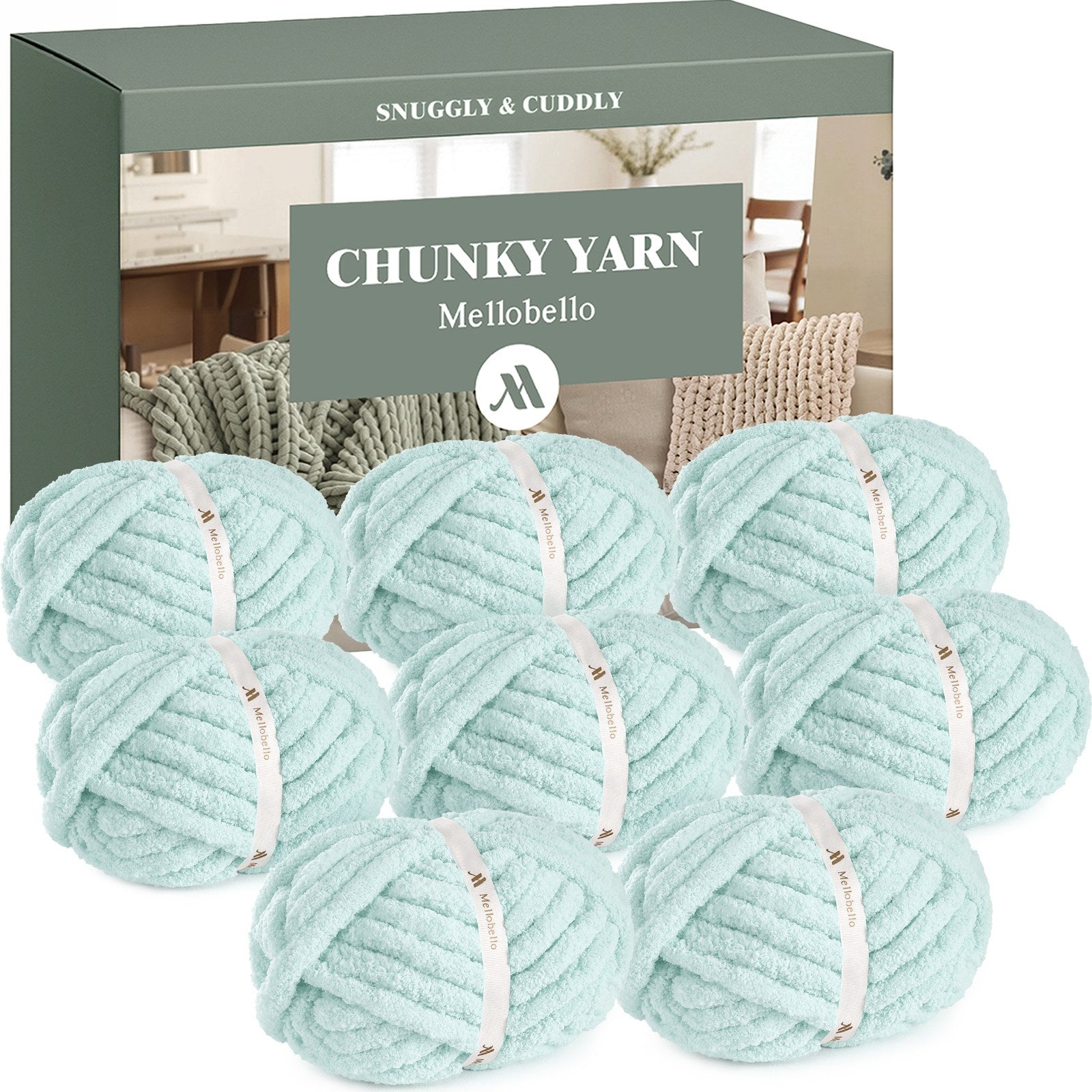 MelloBello Chunky Yarn Light Blue