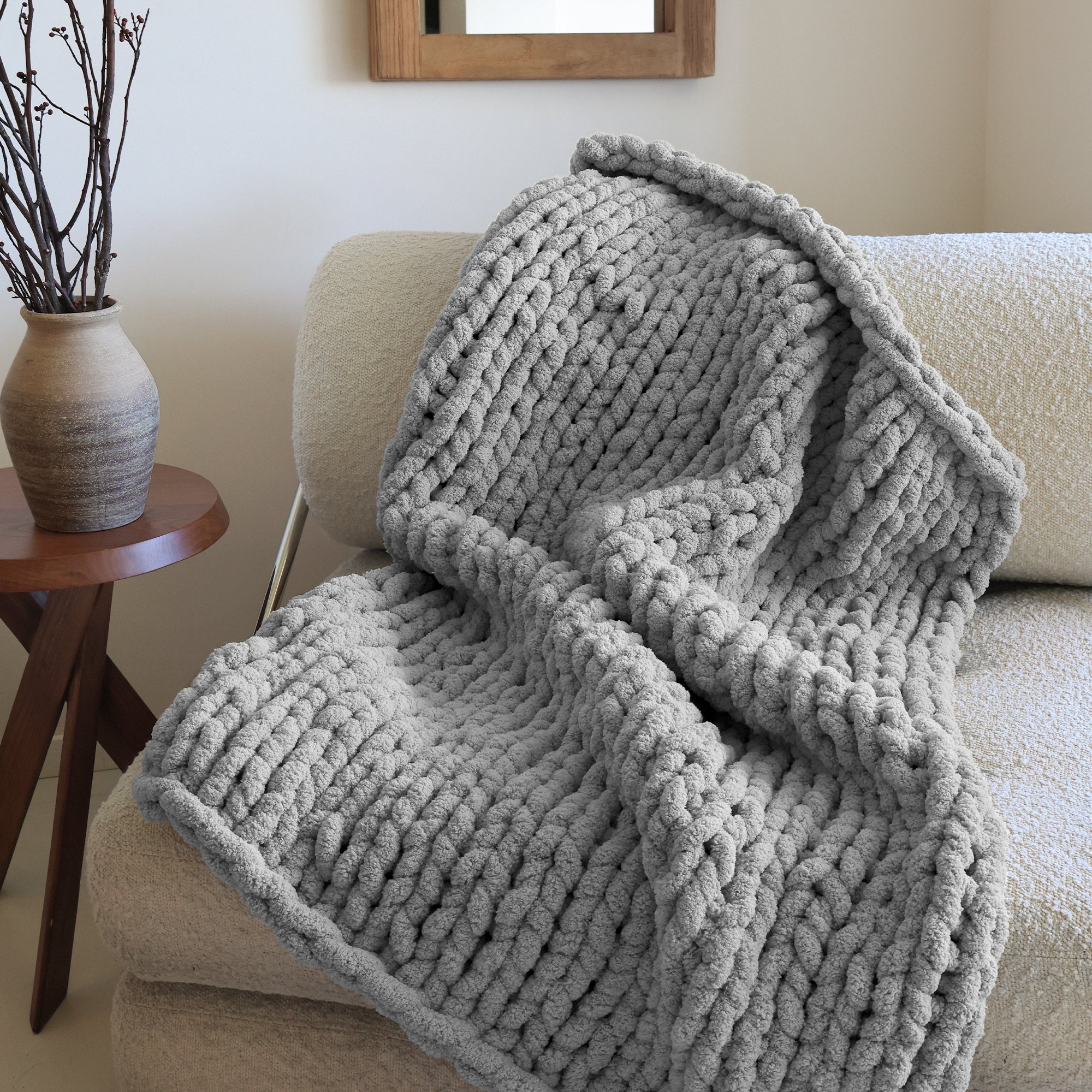 MelloBello Chunky Yarn Light Grey