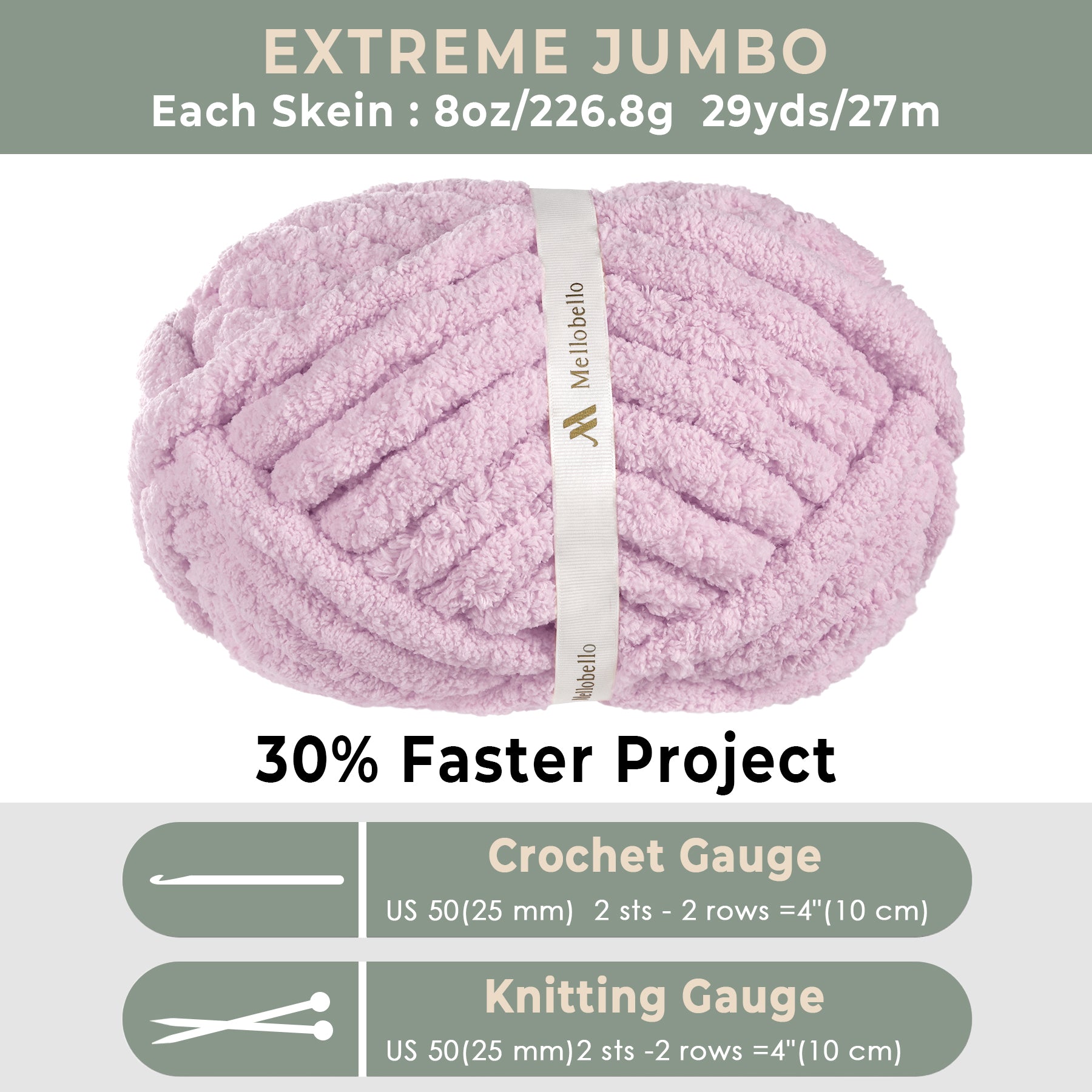 MelloBello Chunky Yarn Light Purple