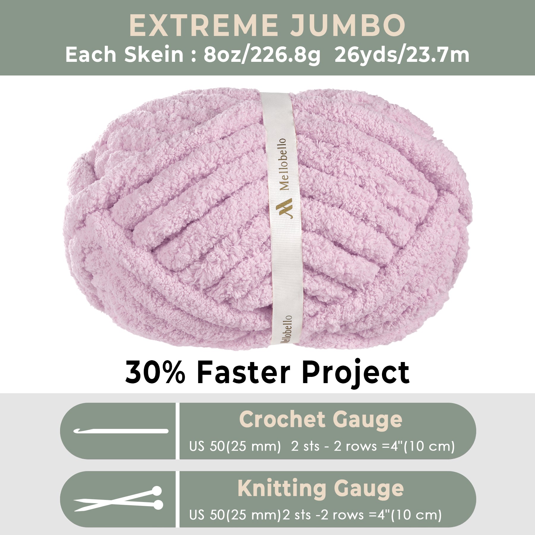 MelloBello Chunky Yarn Light Purple
