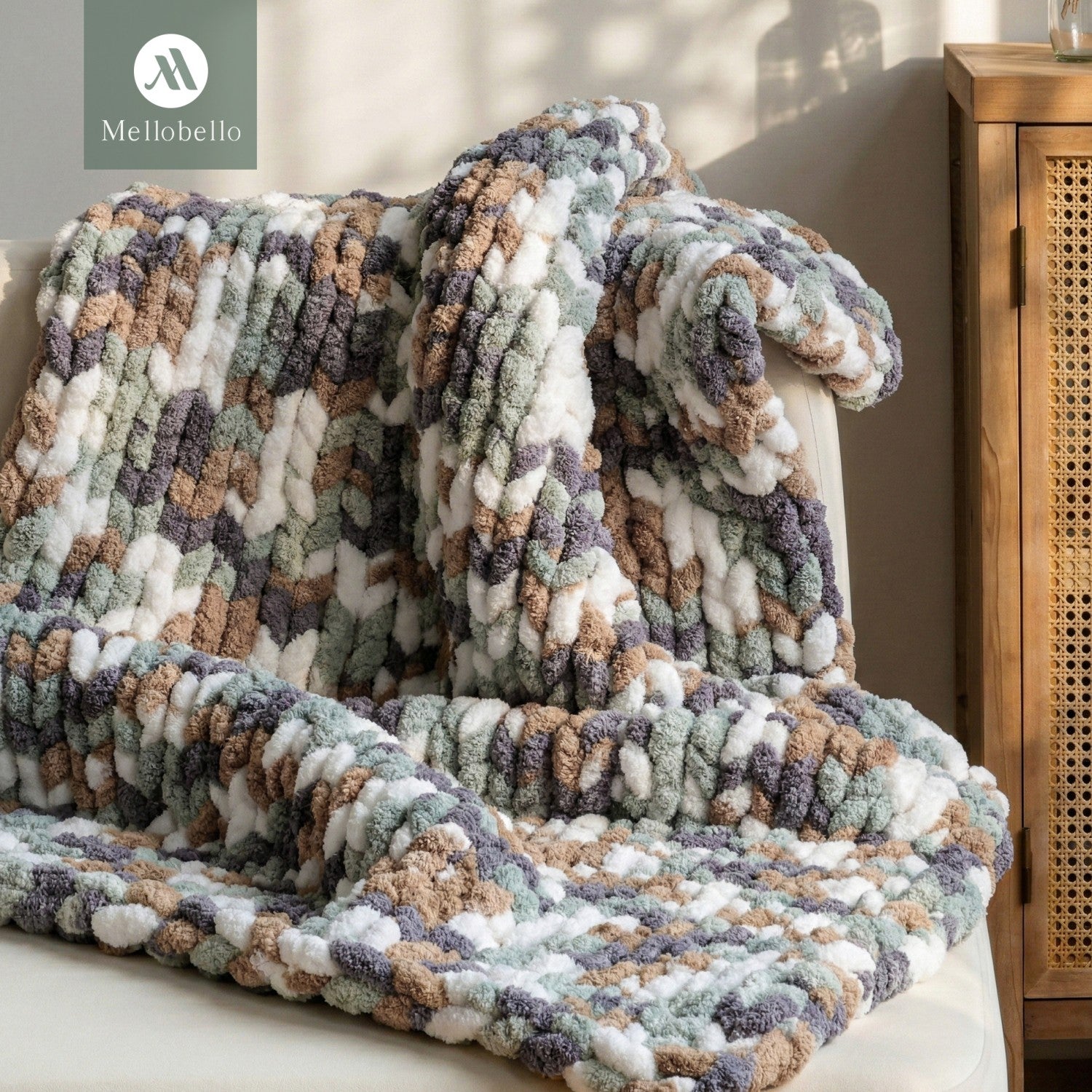 MelloBello Chunky Yarn Stone Moss