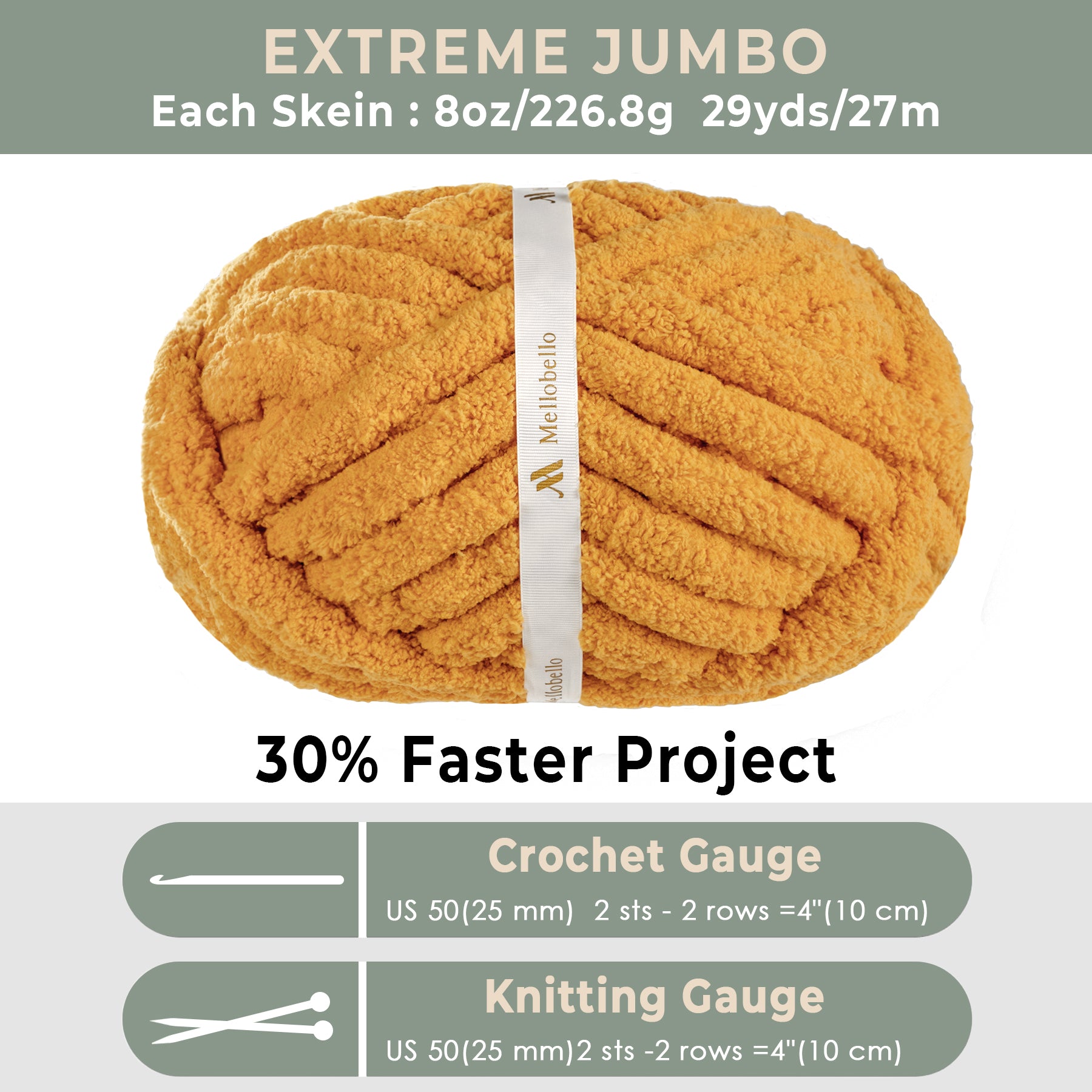 MelloBello Chunky Yarn Mustard Yellow