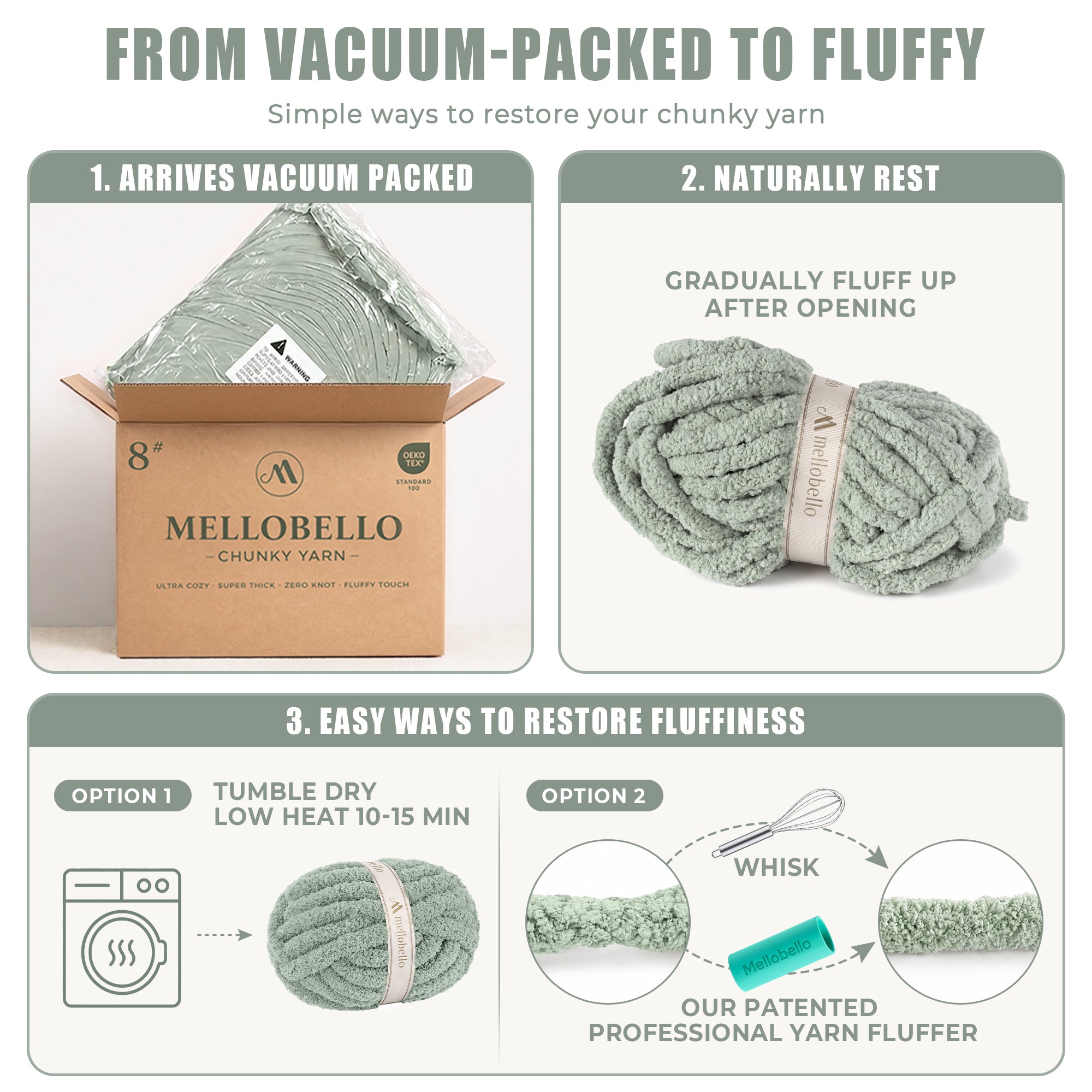 MelloBello Chunky Yarn Country Blue