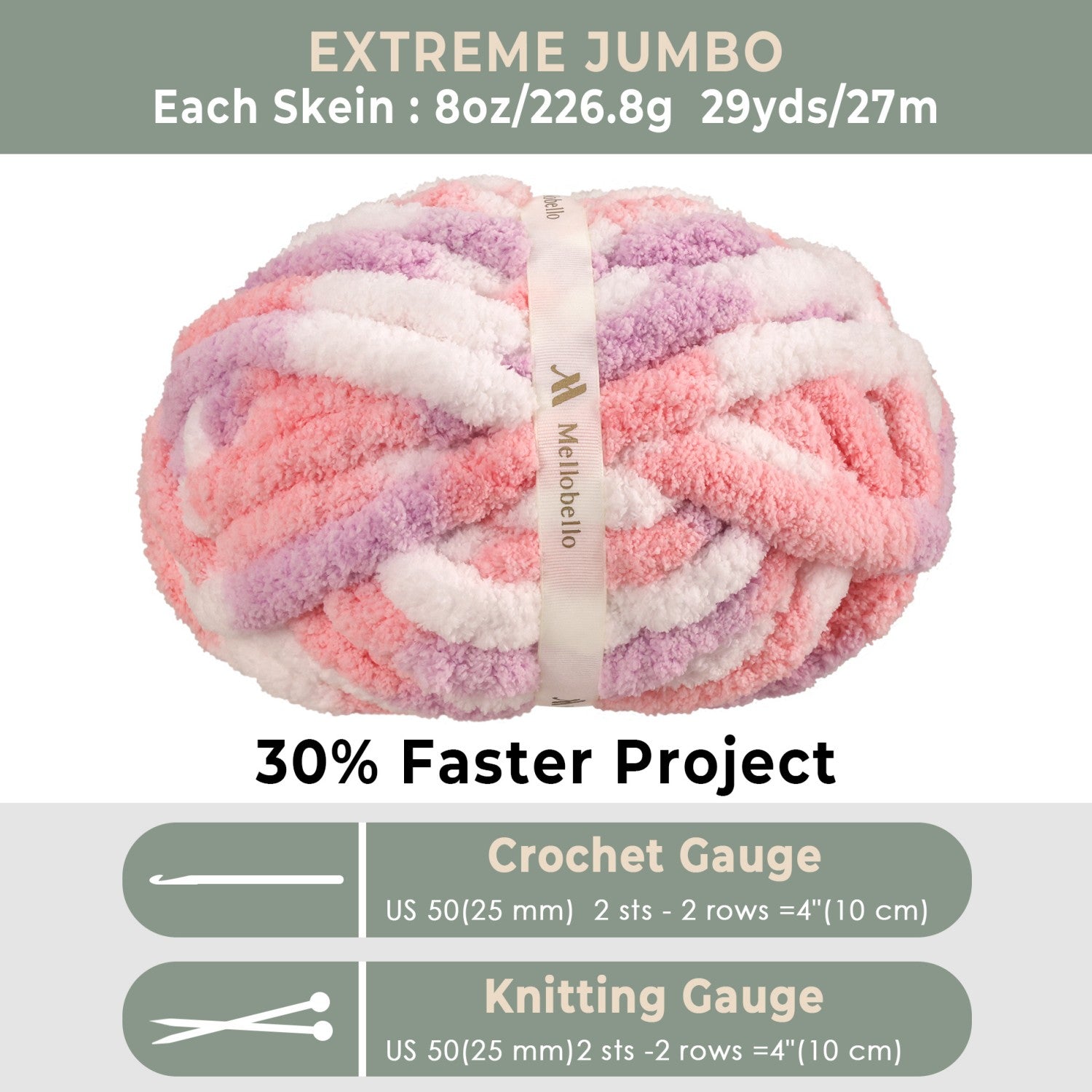 MelloBello Chunky Yarn Pale Rose