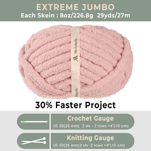 MelloBello Chunky Yarn Pink