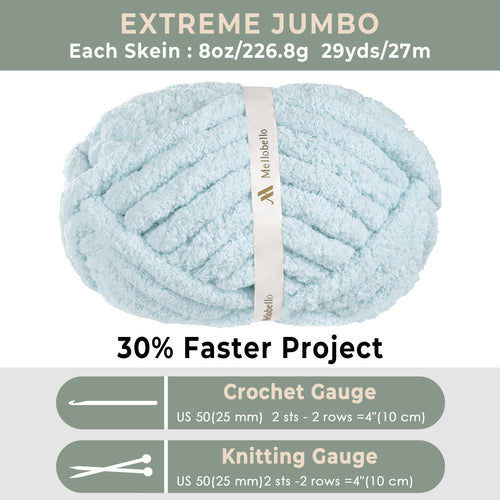 MelloBello Chunky Yarn Sky Blue