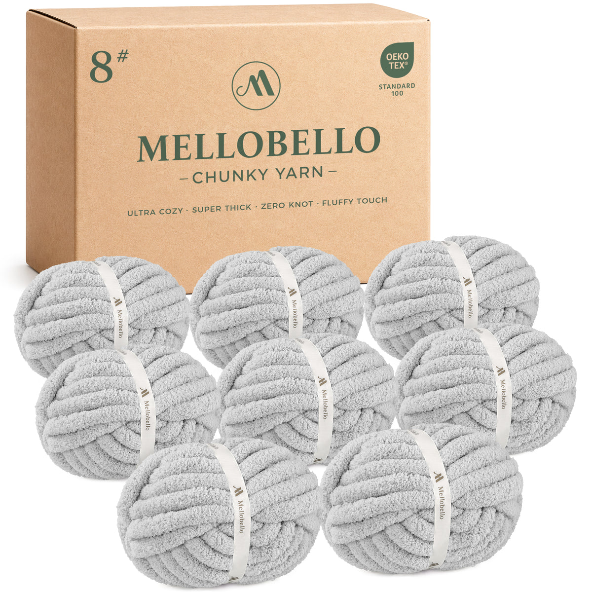 MelloBello Chunky Yarn Smoke Grey