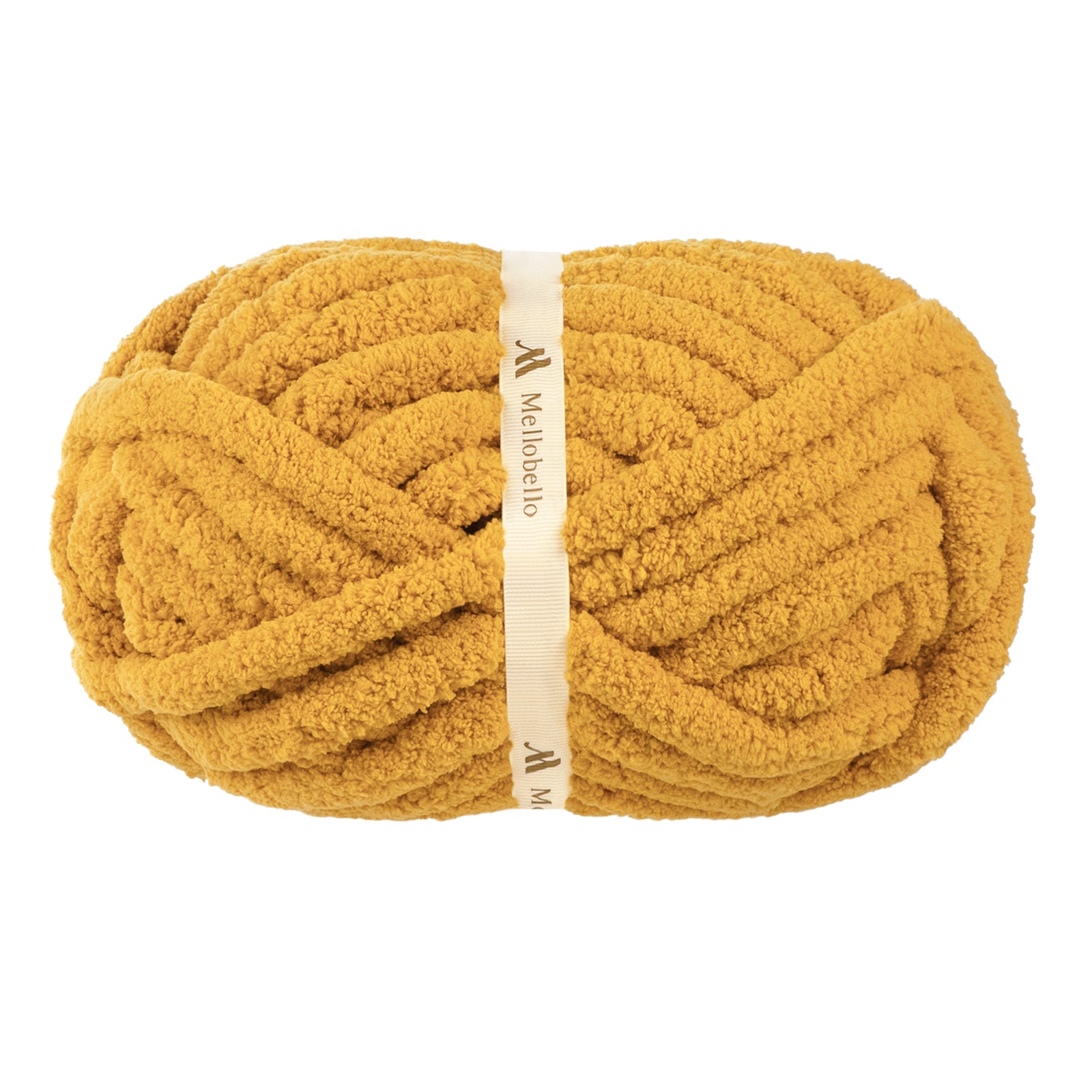 MelloBello Jumbo Chunky Chenille Yarn 8 Pack Mustard Yellow Solid