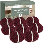 MelloBello Chunky Yarn Wine Red