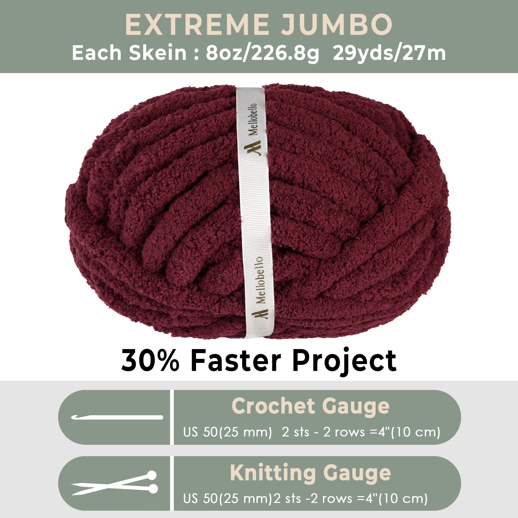 MelloBello Chunky Yarn Wine Red