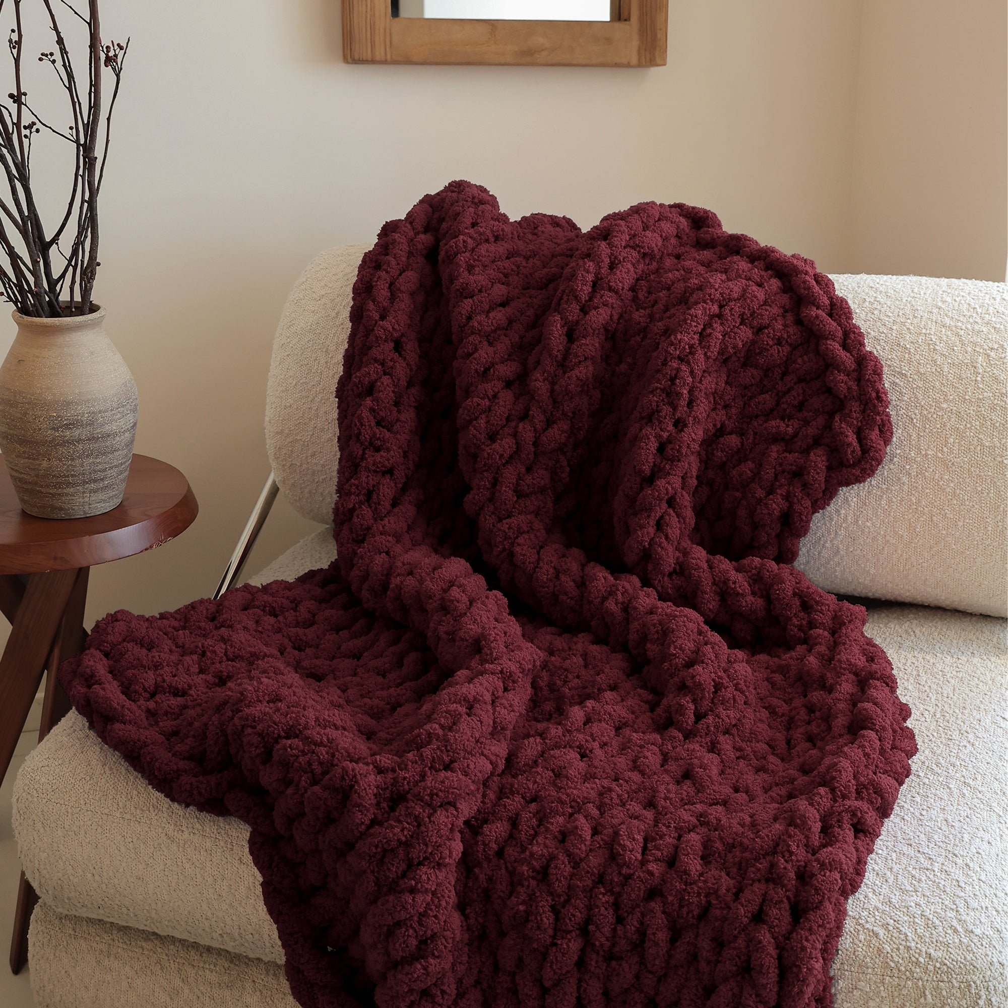 MelloBello Chunky Yarn Wine Red