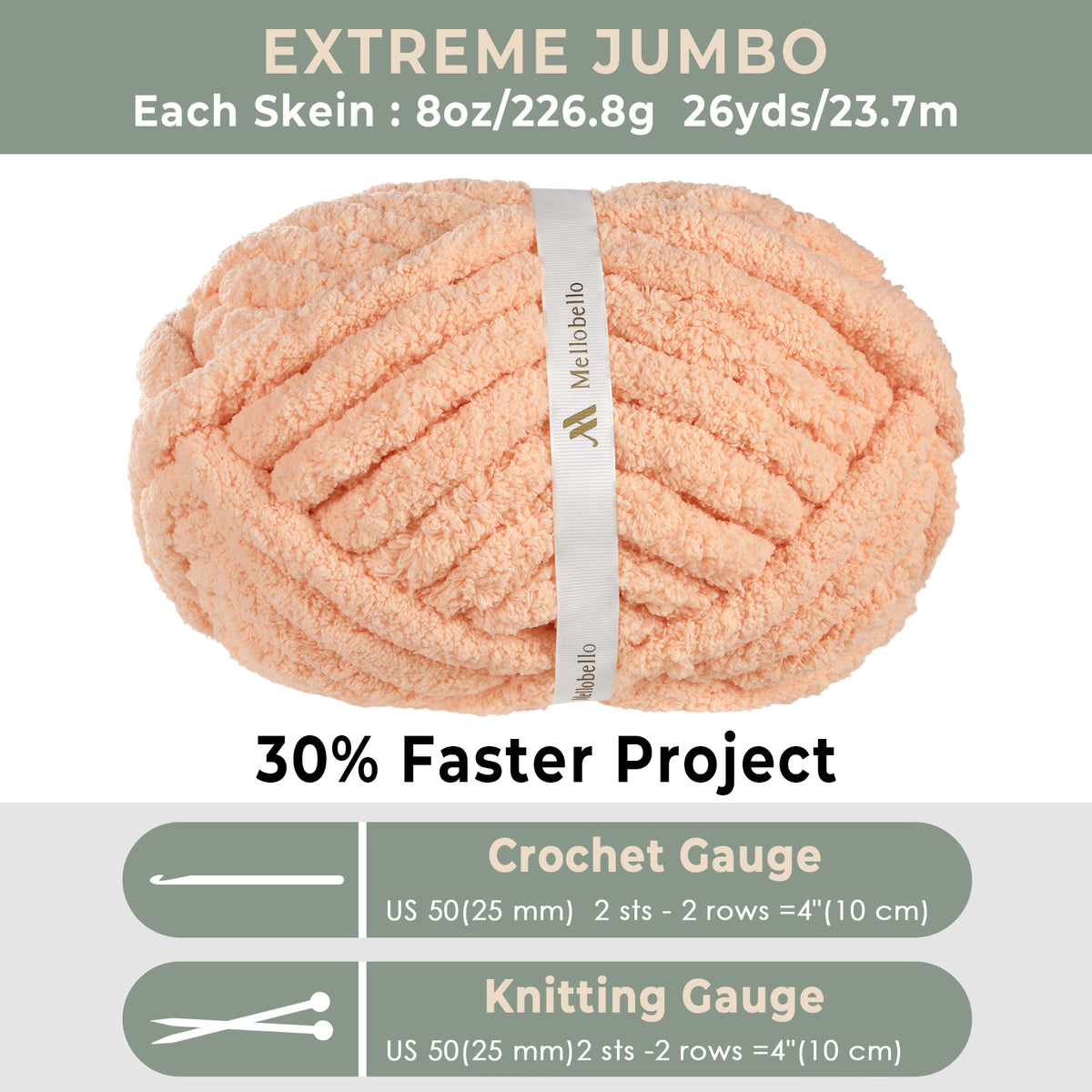 MelloBello Chunky Yarn Apricot Pink