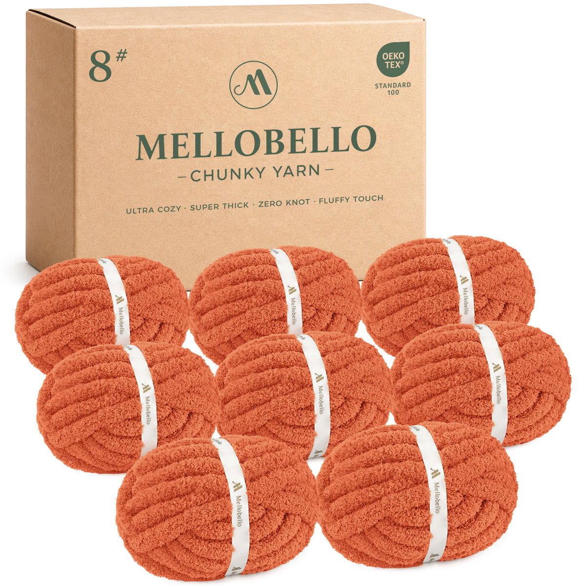 MelloBello 8 Series Chunky Yarn Burnt Clay