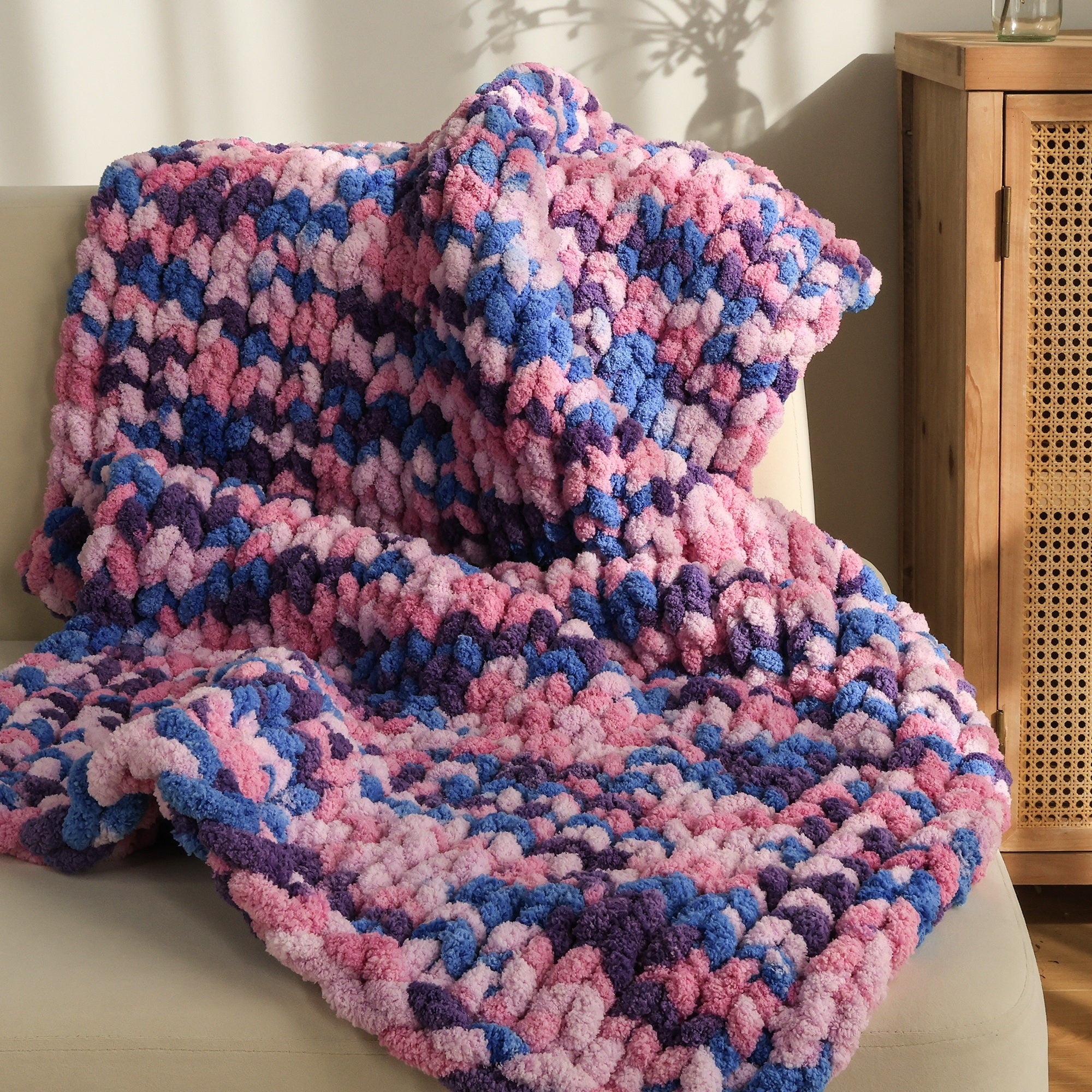 MelloBello Chunky Yarn Purple&Pink&Blue