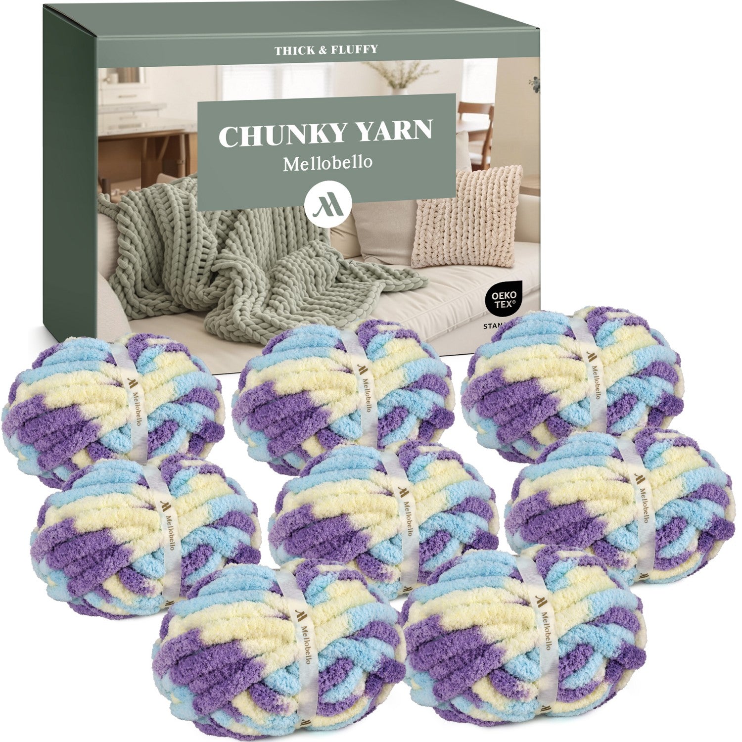 MelloBello Chunky Yarn Soft Aurora