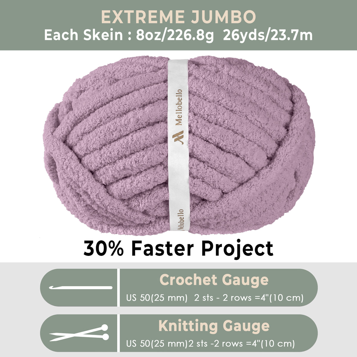 MelloBello Chunky Yarn Mauve Taupe