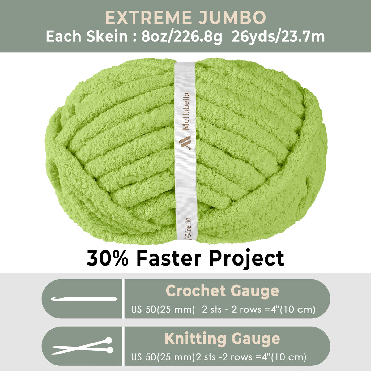 MelloBello Chunky Yarn Spring Moss