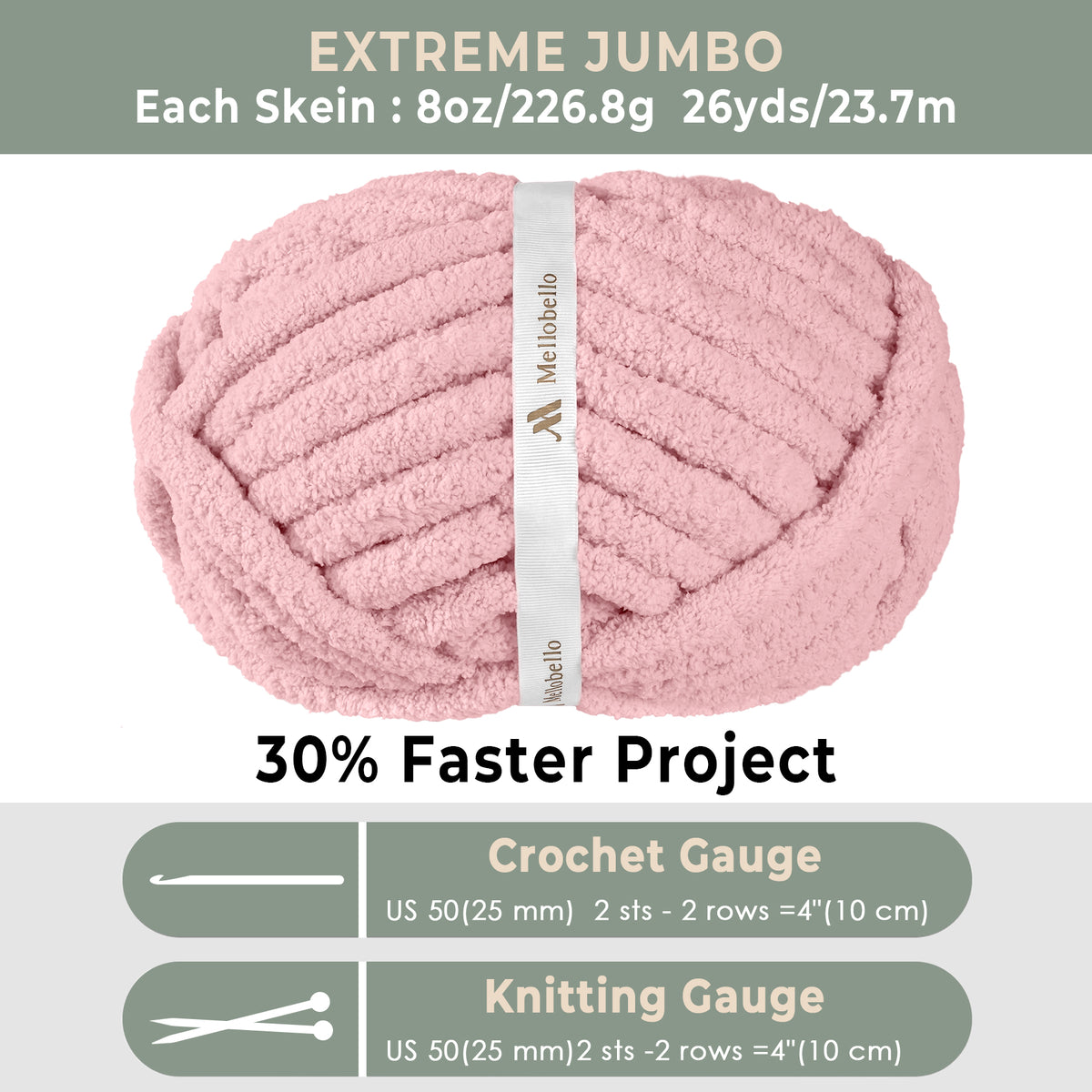 MelloBello Chunky Yarn Soft Blush