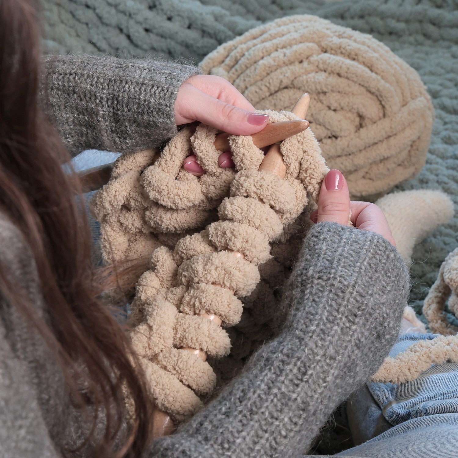 6 pcs Wooden Knitting Needles