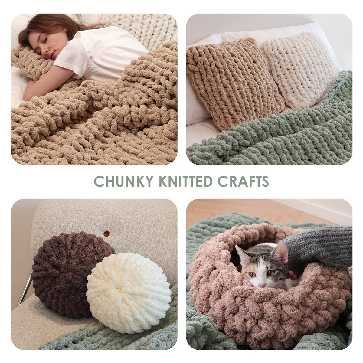 MelloBello 10 Series Chunky Yarn Light Grey