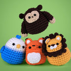 Crochet Kit for Beginners Kids- 4 Styles Crochet Animal Kit with Step-by-Step Video Tutorials - Easy to Learn Beginner Amigurumi Crochet Kit for Adults - Arts and Crafts Hobbies Gifts for Adults Women
