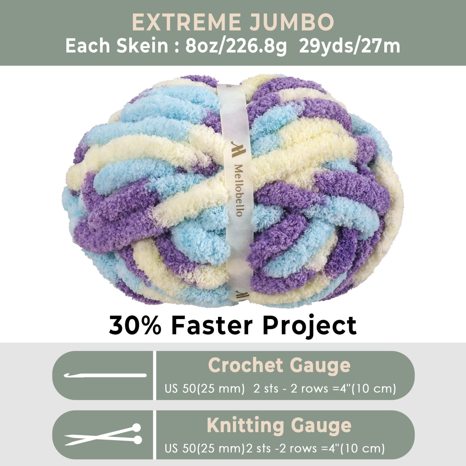 MelloBello Chunky Yarn Soft Aurora