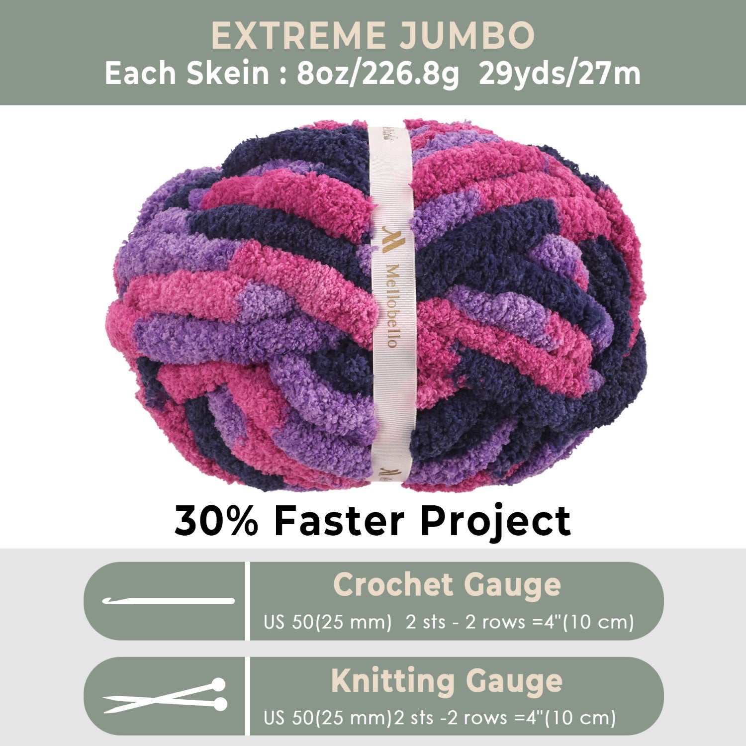 MelloBello Chunky Yarn Midnight Orchid