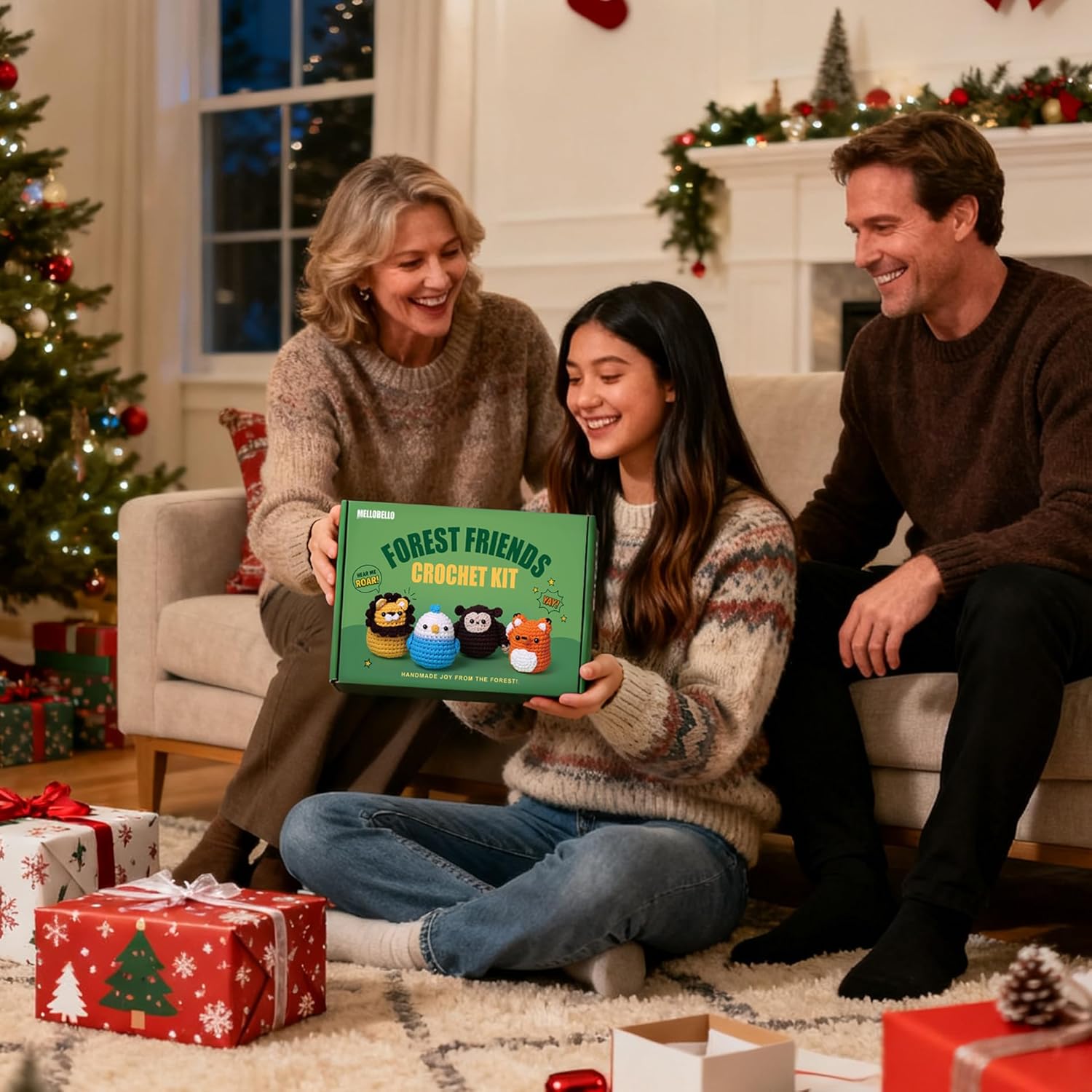 Crochet Kit for Beginners Kids- 4 Styles Crochet Animal Kit with Step-by-Step Video Tutorials - Easy to Learn Beginner Amigurumi Crochet Kit for Adults - Arts and Crafts Hobbies Gifts for Adults Women