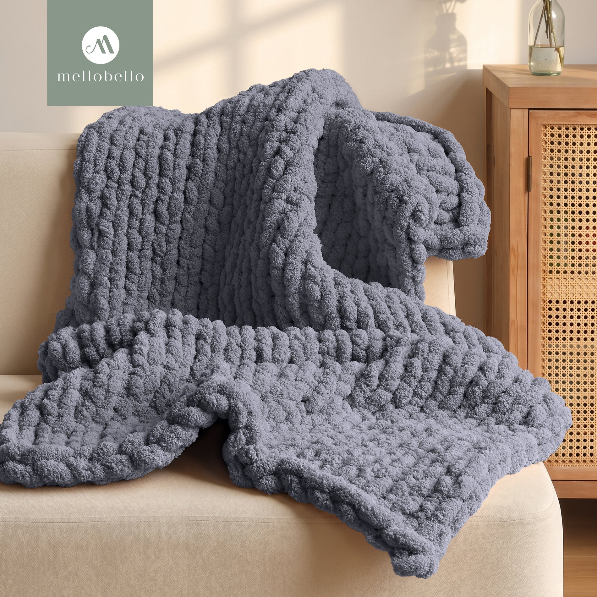 MelloBello 10 Series Chunky Yarn Charcoal Grey