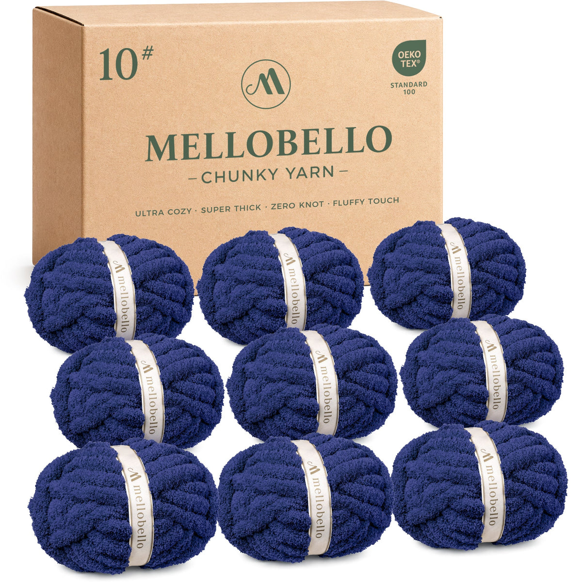 MelloBello 10 Series Chunky Yarn Navy Blue