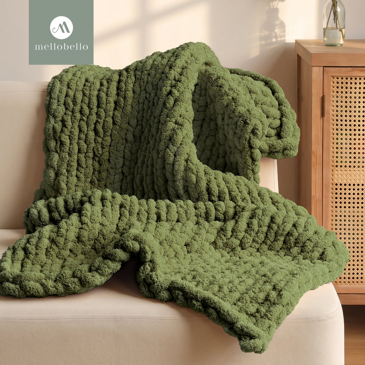 MelloBello 10 Series Chunky Yarn Olive Green