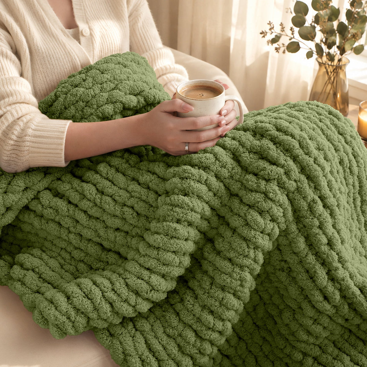 MelloBello 10 Series Chunky Yarn Olive Green