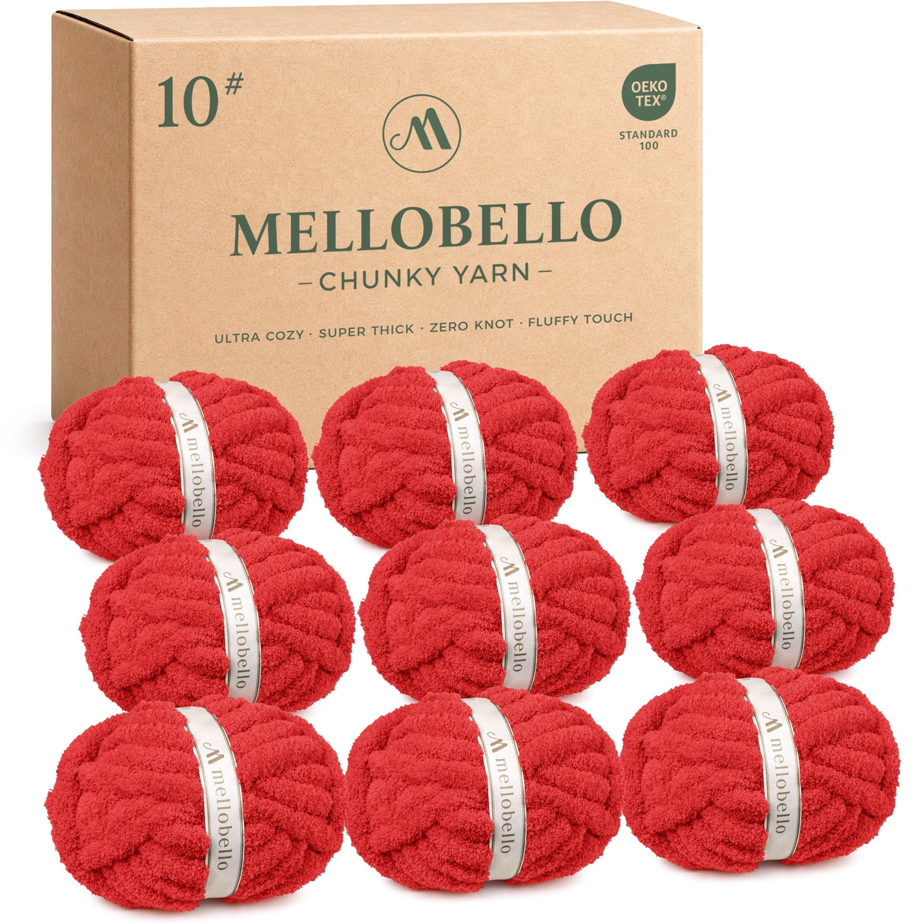 MelloBello 10 Series Chunky Yarn Red