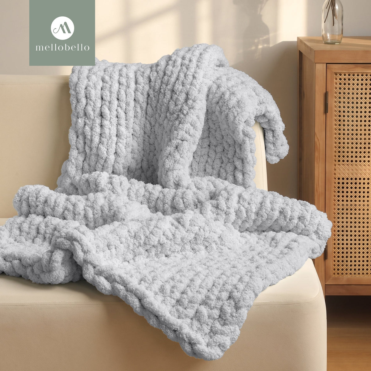 MelloBello 10 Series Chunky Yarn Ash Grey