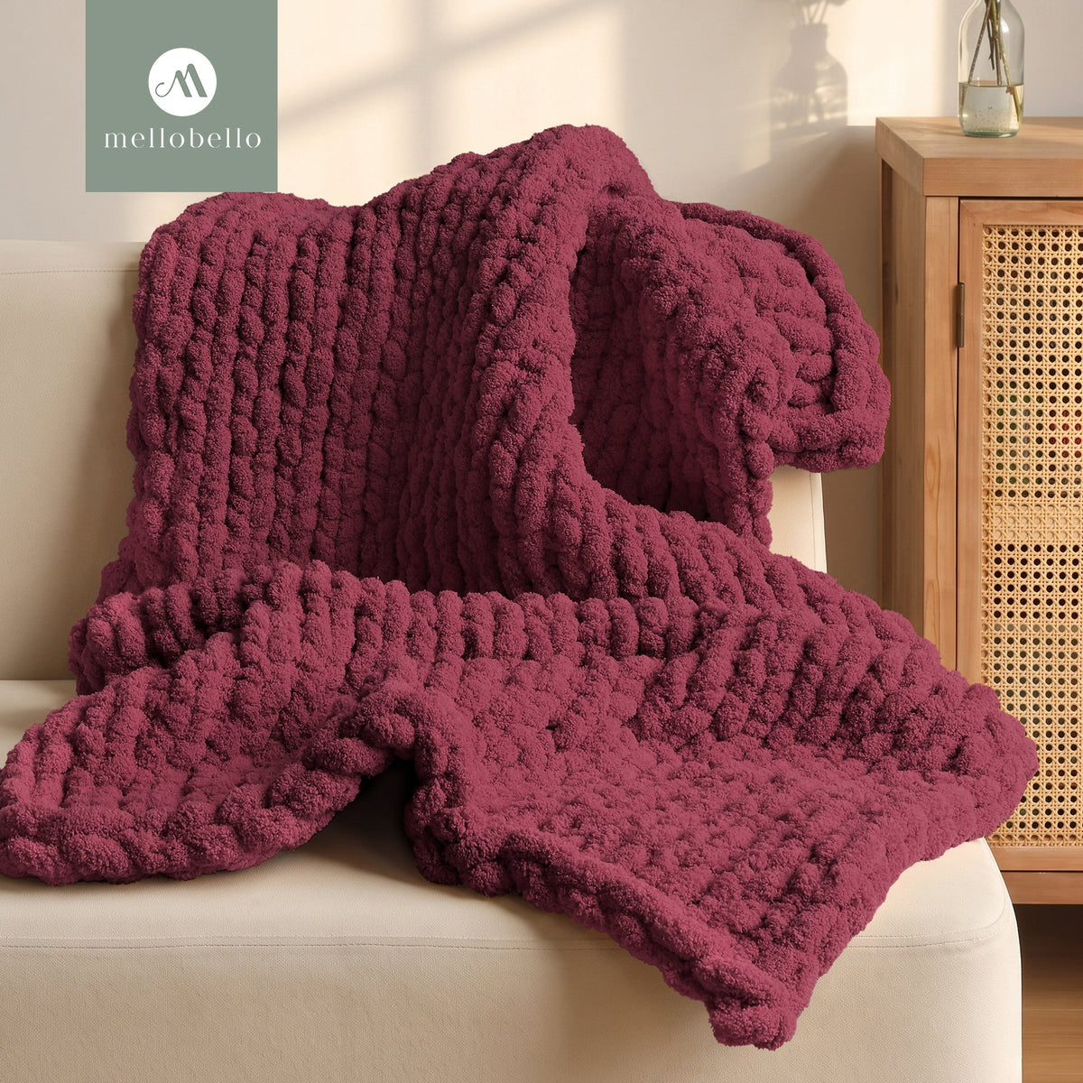 MelloBello 10 Series Chunky Yarn Wine Red