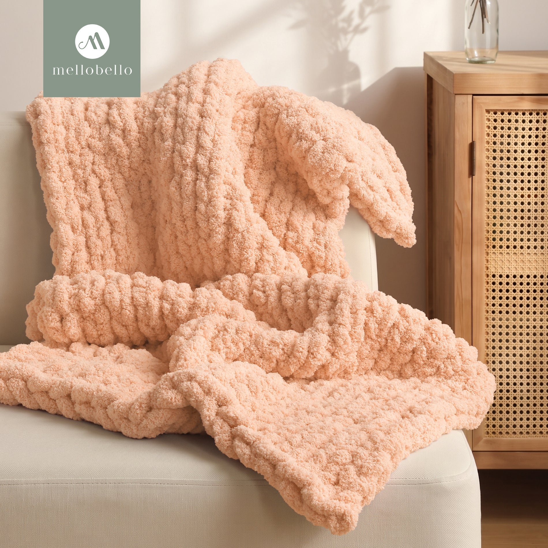 MelloBello 10 Series Chunky Yarn Apricot Pink