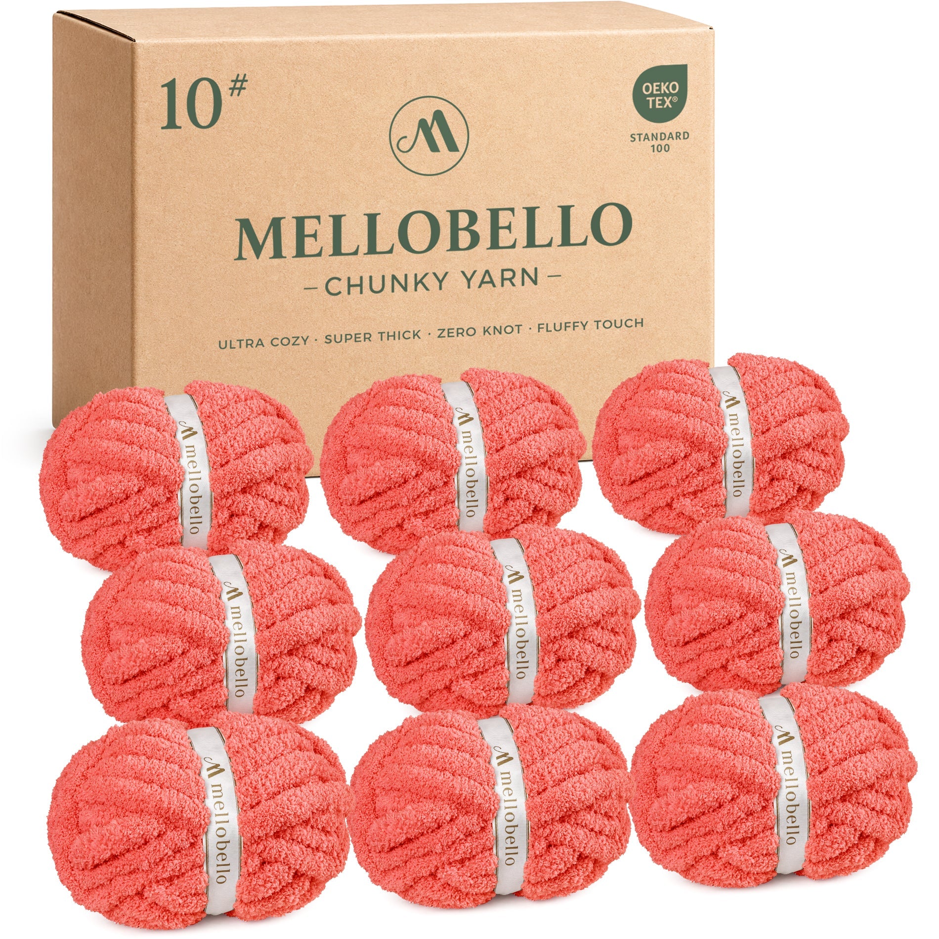 MelloBello 10 Series Chunky Yarn Living Coral