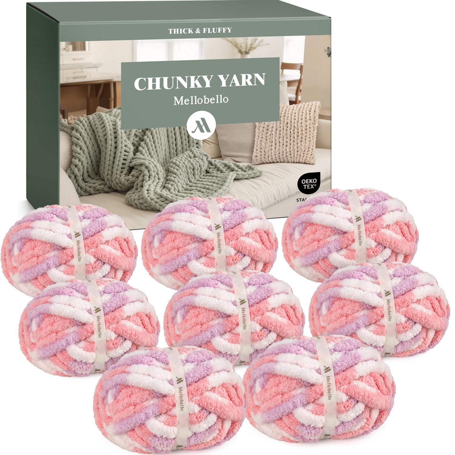 MelloBello Chunky Yarn Pale Rose