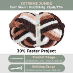 MelloBello Chunky Yarn Dark Brown&Brown&White